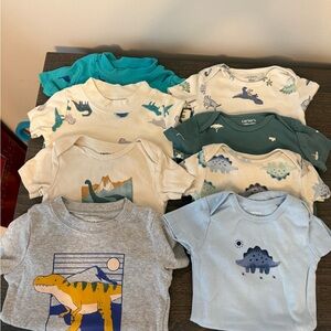 Carter's Dino Adventure Kids onesies - Blue, Green, Gray